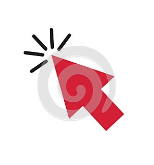 Mouse cursor click icon vector isolated on white